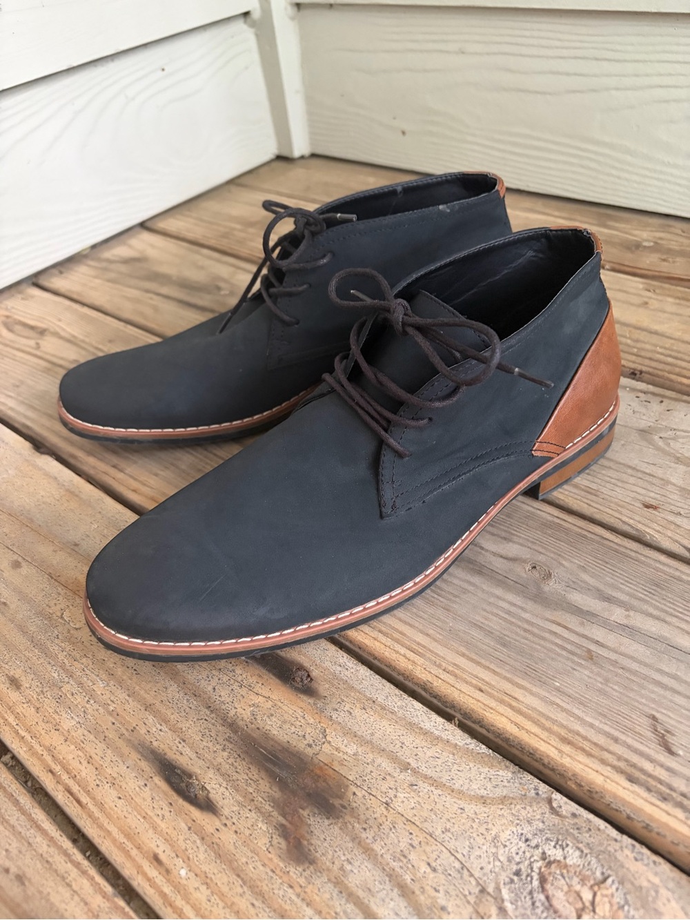 Restoration Barrow Chukka Boots Men’s 10 Black Brown Lace Up Dress Casual